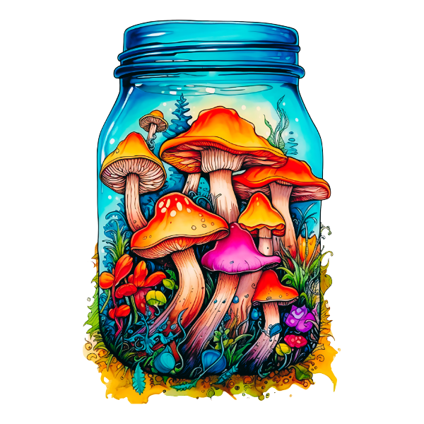 JAR OF MUSHROOM STICKER